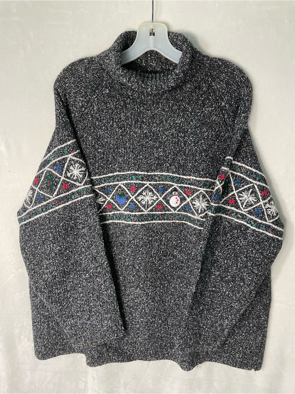 Talbots Woman’s Charcoal Patterned Turtleneck Sweater
